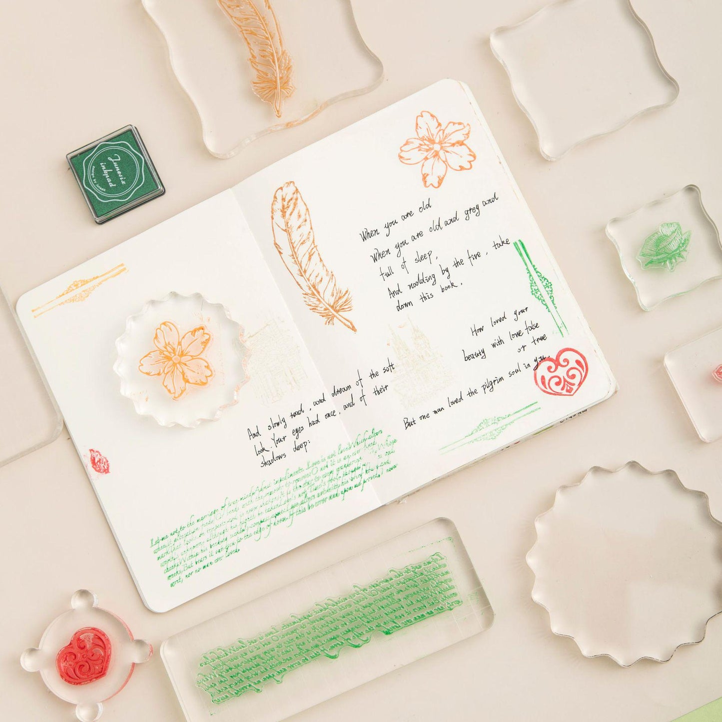 High-Quality Acrylic Block for Clear Stamp | Transparent Stamp Block | Stamp Pad | Rubber Stamp Block | Mounting Pad | Journal Planner