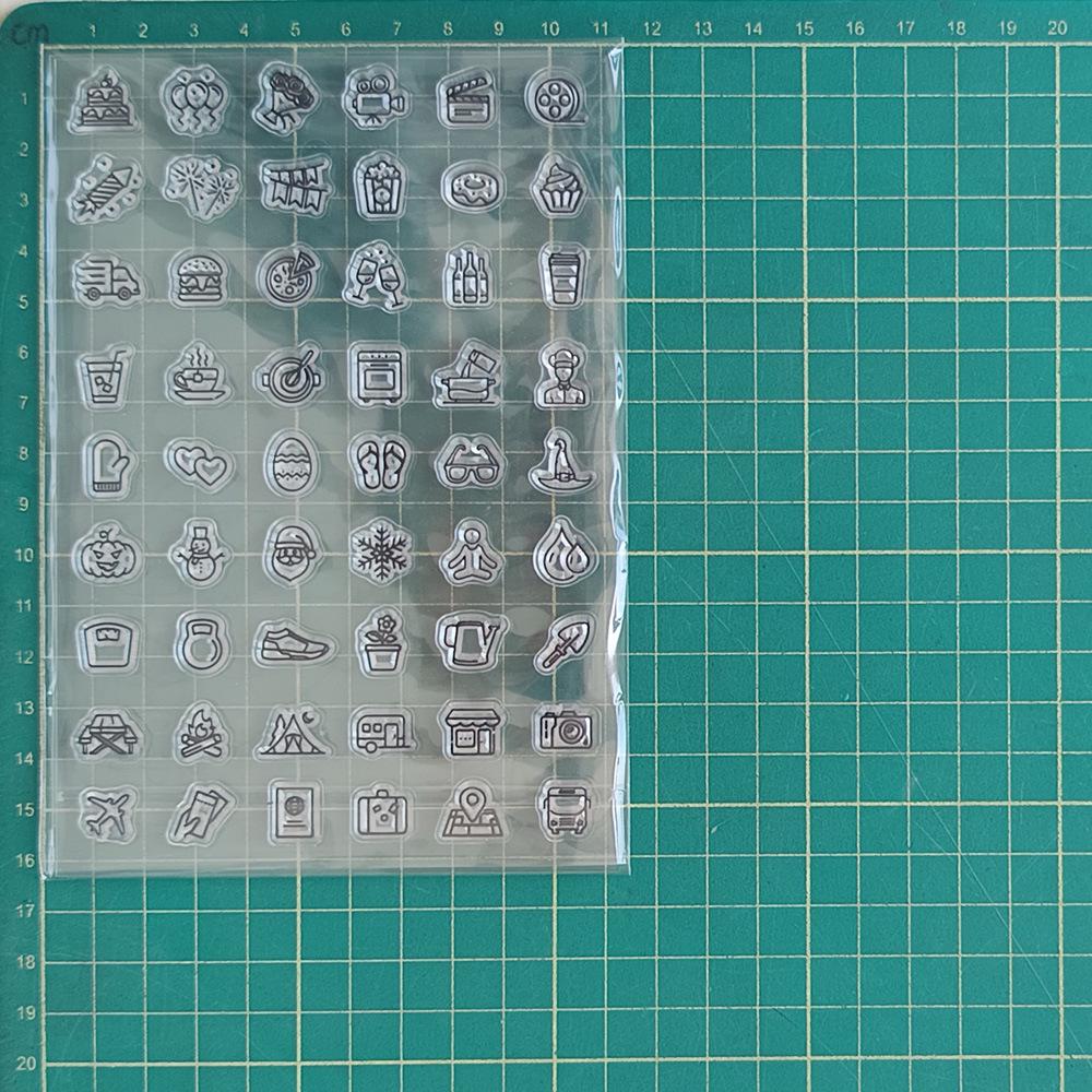 Cute Mini Icon Clear Stamp | Daily Life Weather Food Festival Travel Planner Transparent Rubber Stamps | Bullet Journal Planner Accessories
