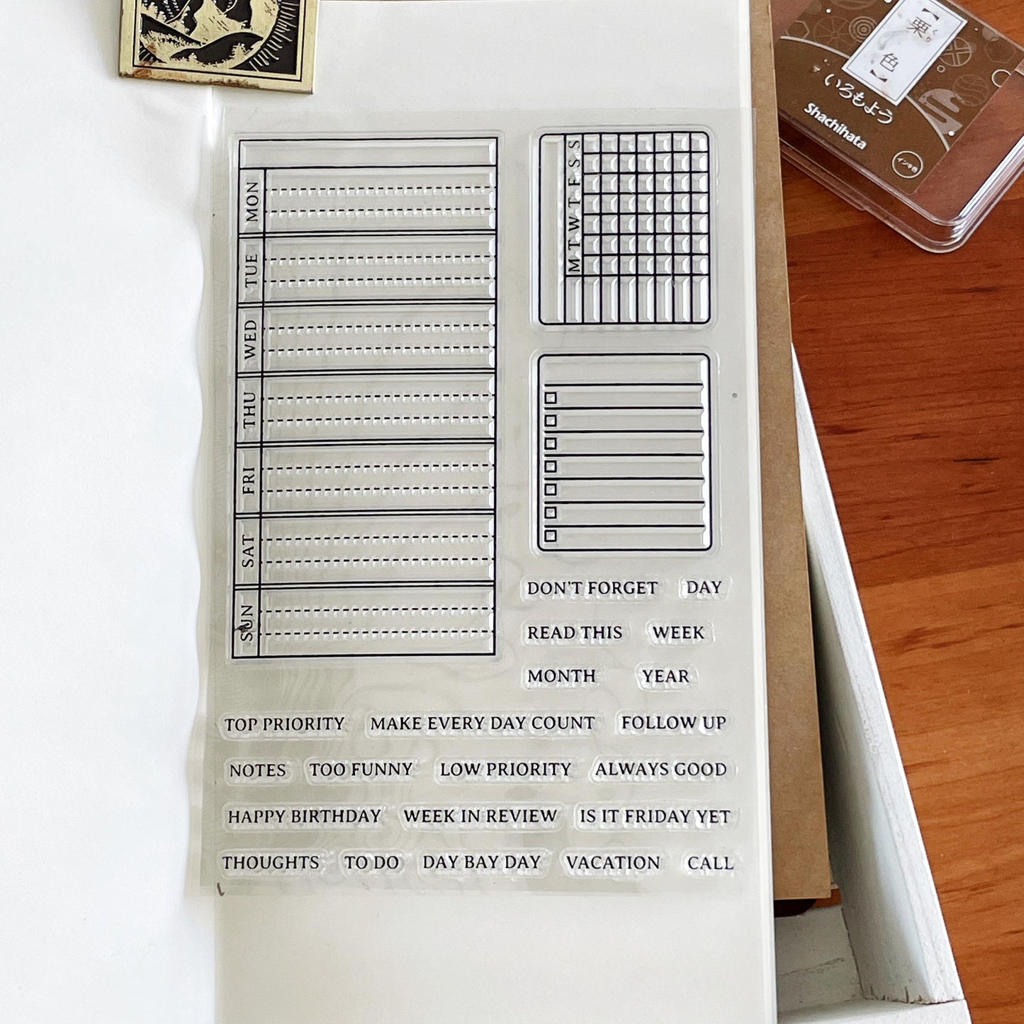 Weekly Plan Checklist To Do list Clear Stamp | Habit Tracker Transparent Rubber Stamps | Bullet Journal Planner Accessories