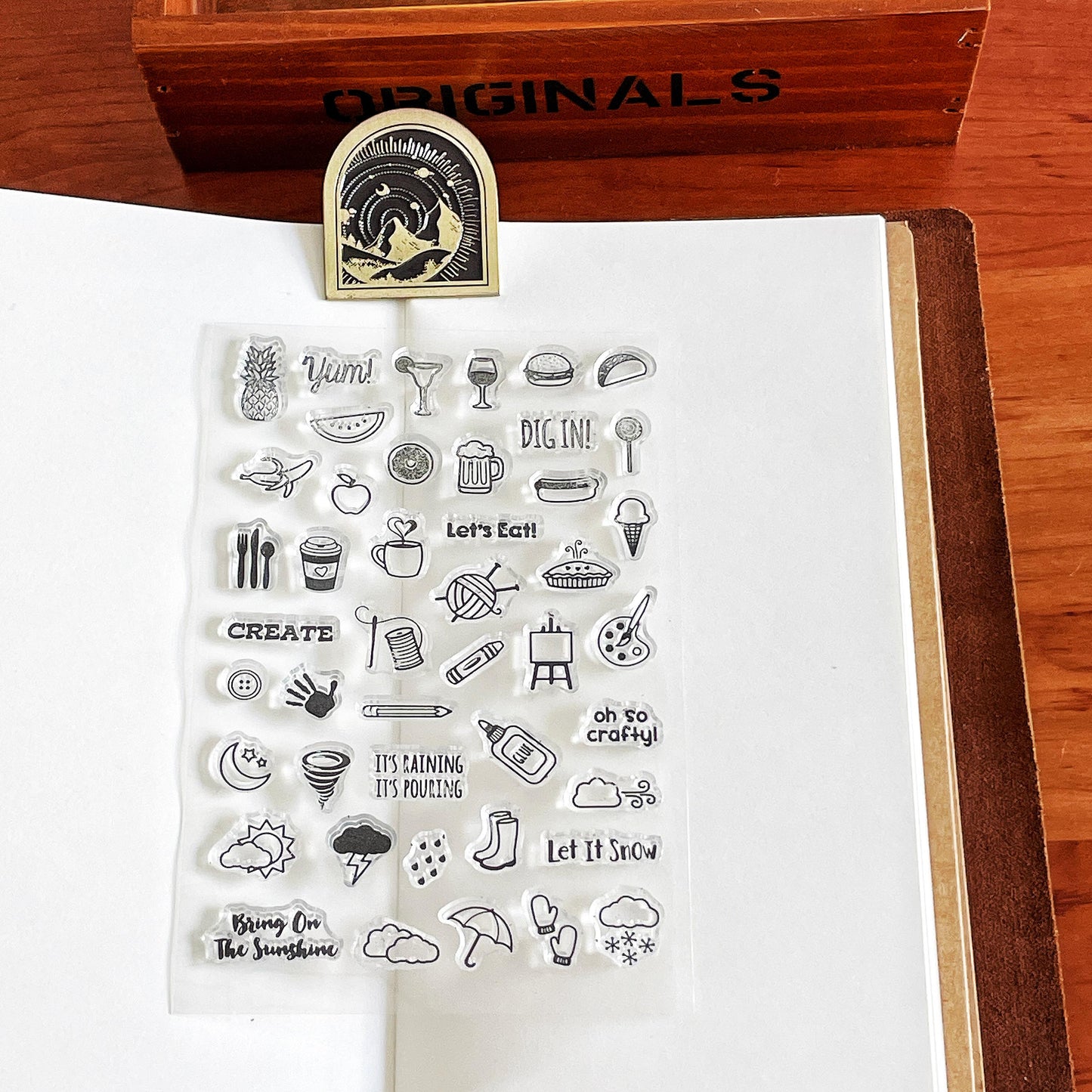 Weather Food Craft Icon Clear Stamp | Cute Mini Icon Transparent Rubber Stamps | Bullet Journal Planner Accessories Supplies