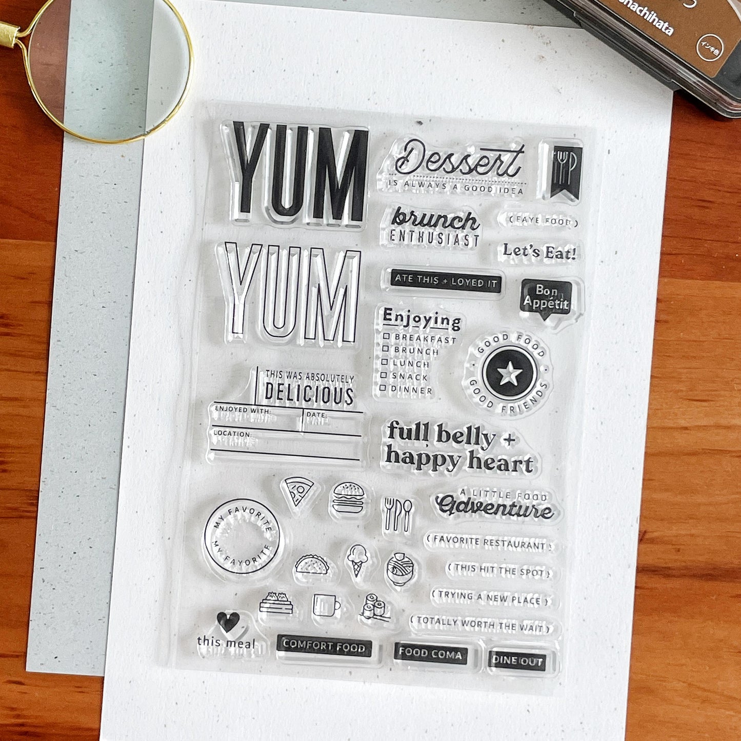 Yummy Foodl Clear Stamp | Meal Diet Food Quote Icon Fitness Transparent Rubber Stamps | Planner Accessories Card Making