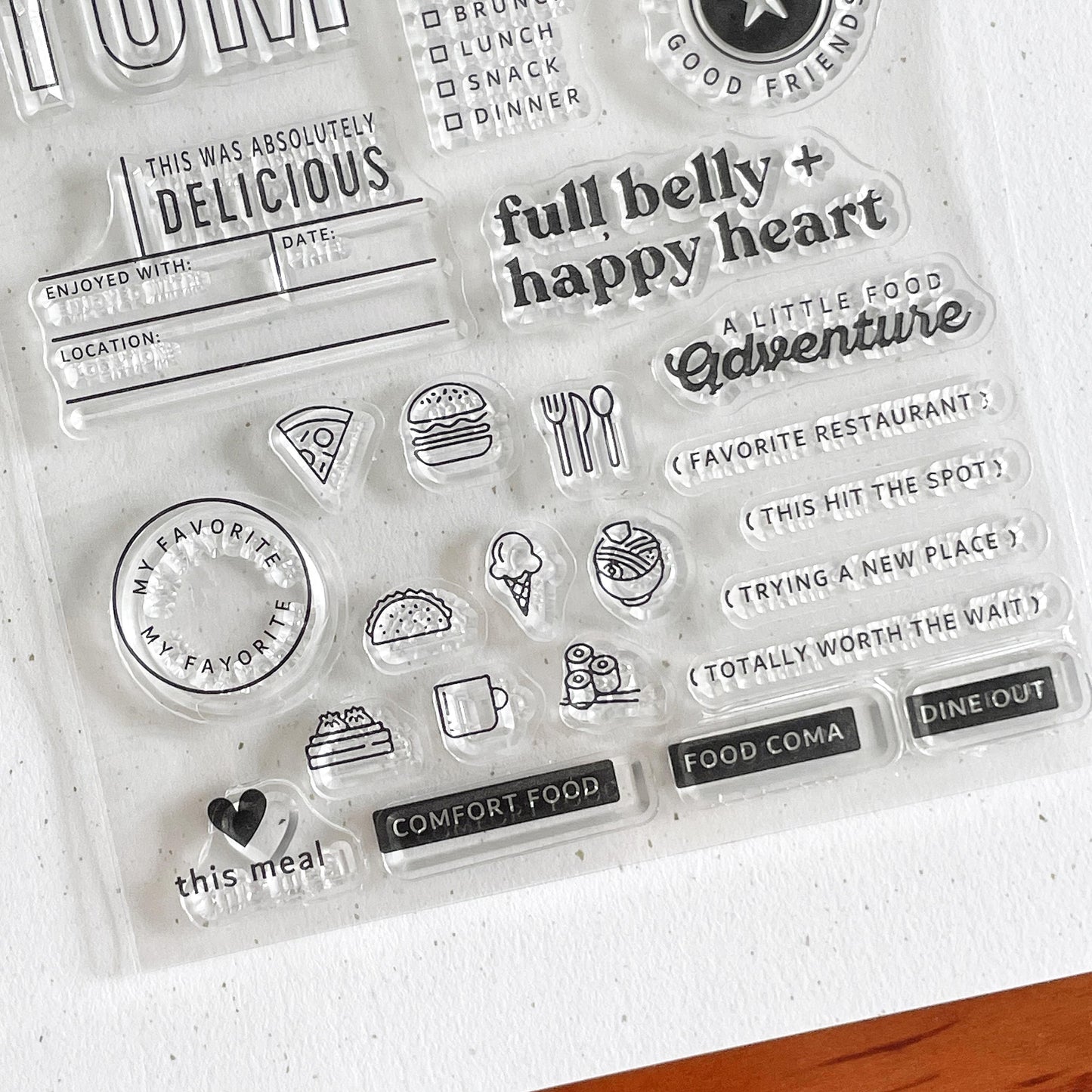 Yummy Foodl Clear Stamp | Meal Diet Food Quote Icon Fitness Transparent Rubber Stamps | Planner Accessories Card Making