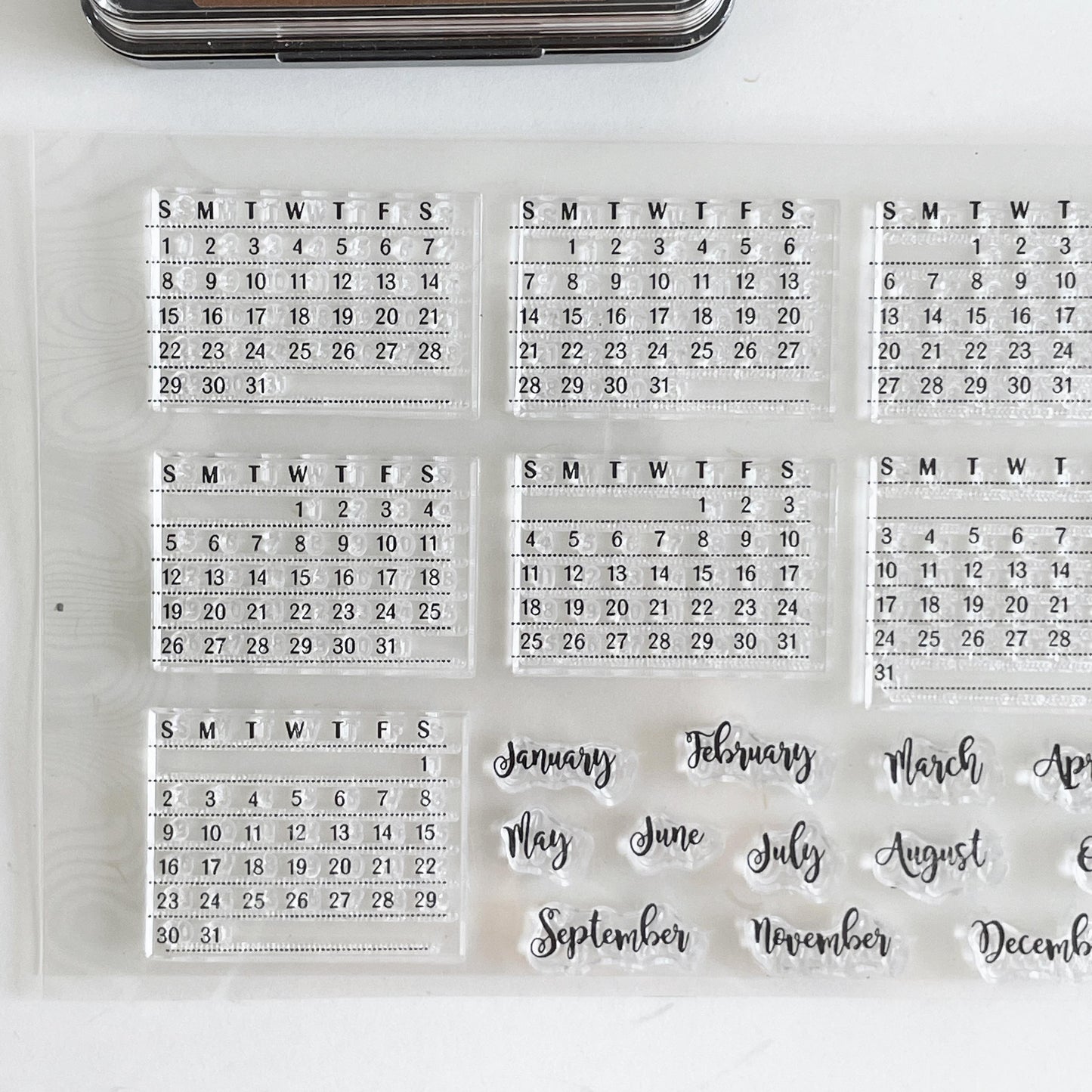 Month Calendar Clear Stamp | Monthly Plan Date 2025 Transparent Rubber Stamps | Bullet Journal Planner Accessories Journaling Supplies