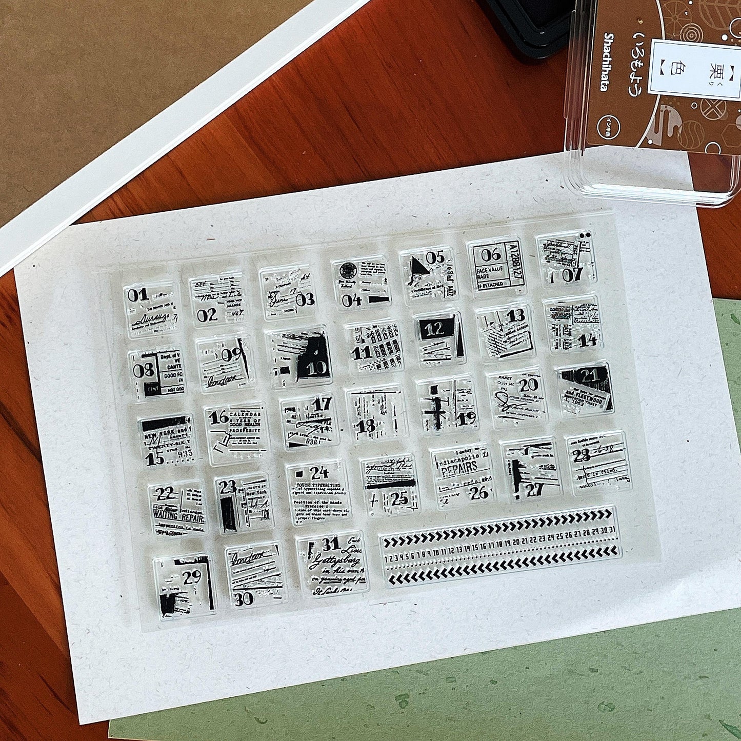 31 Days Calendar Clear Stamp | Daily Plan Transparent Rubber Stamps | Bullet Journal Planner Accessories Journaling Supplies