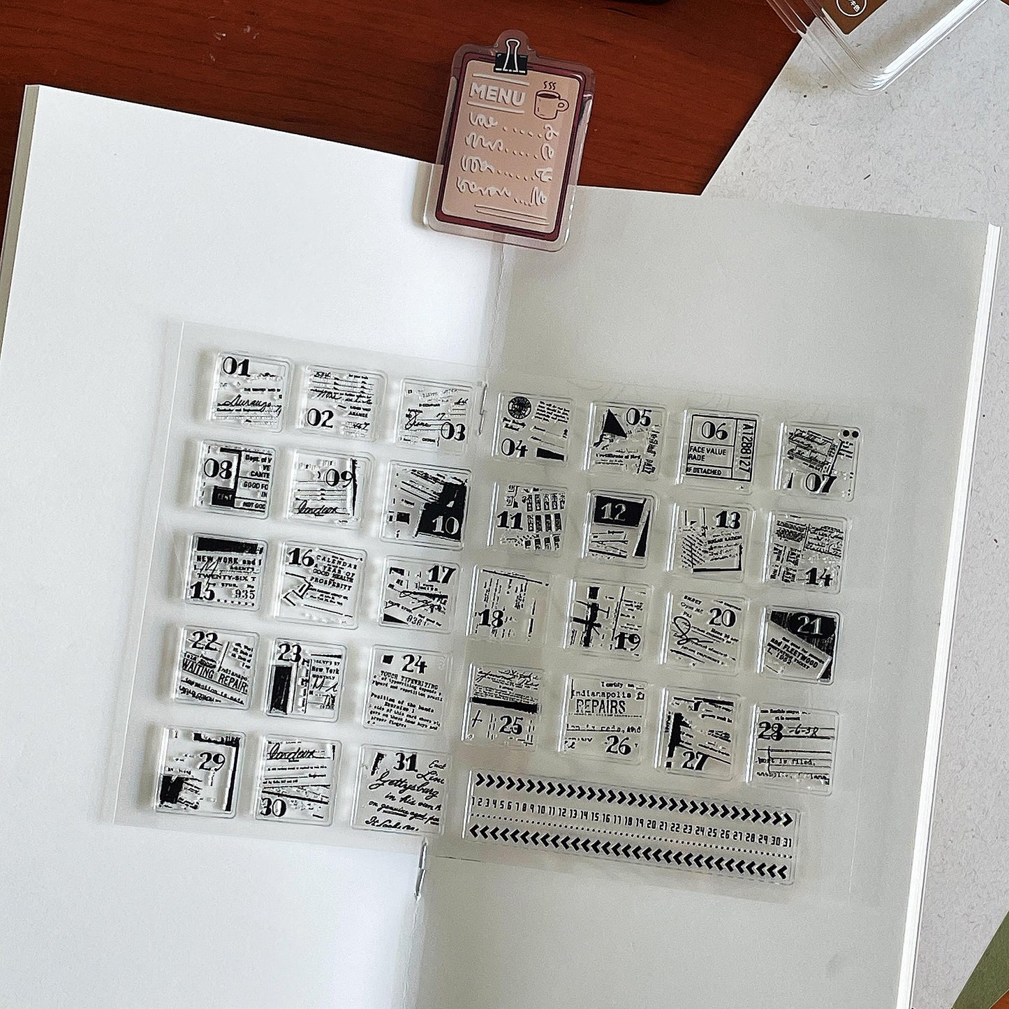 31 Days Calendar Clear Stamp | Daily Plan Transparent Rubber Stamps | Bullet Journal Planner Accessories Journaling Supplies