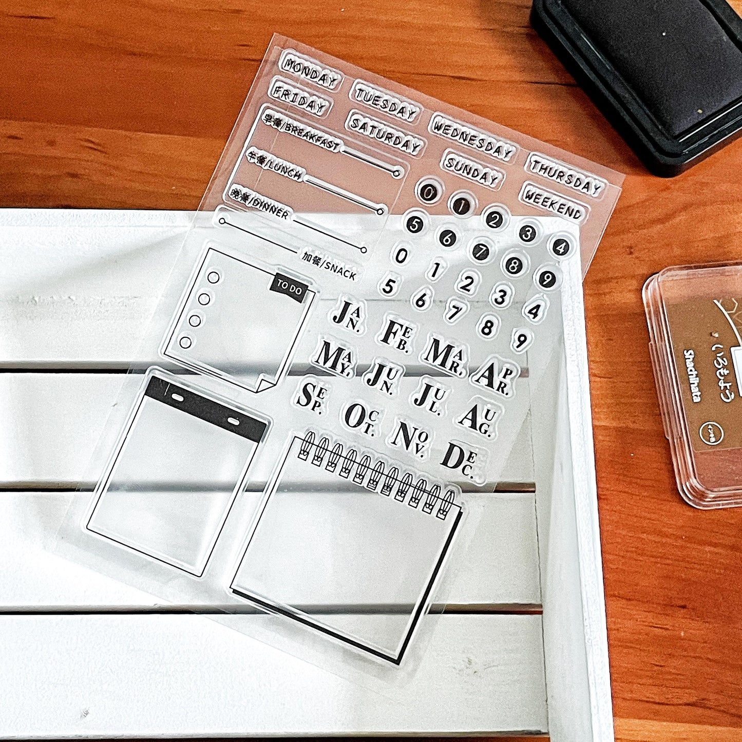Daily Plan Clear Stamp | Monthly Plan To Do List Date Calendar Transparent Rubber Stamps | Bullet Journal Planner Stamps