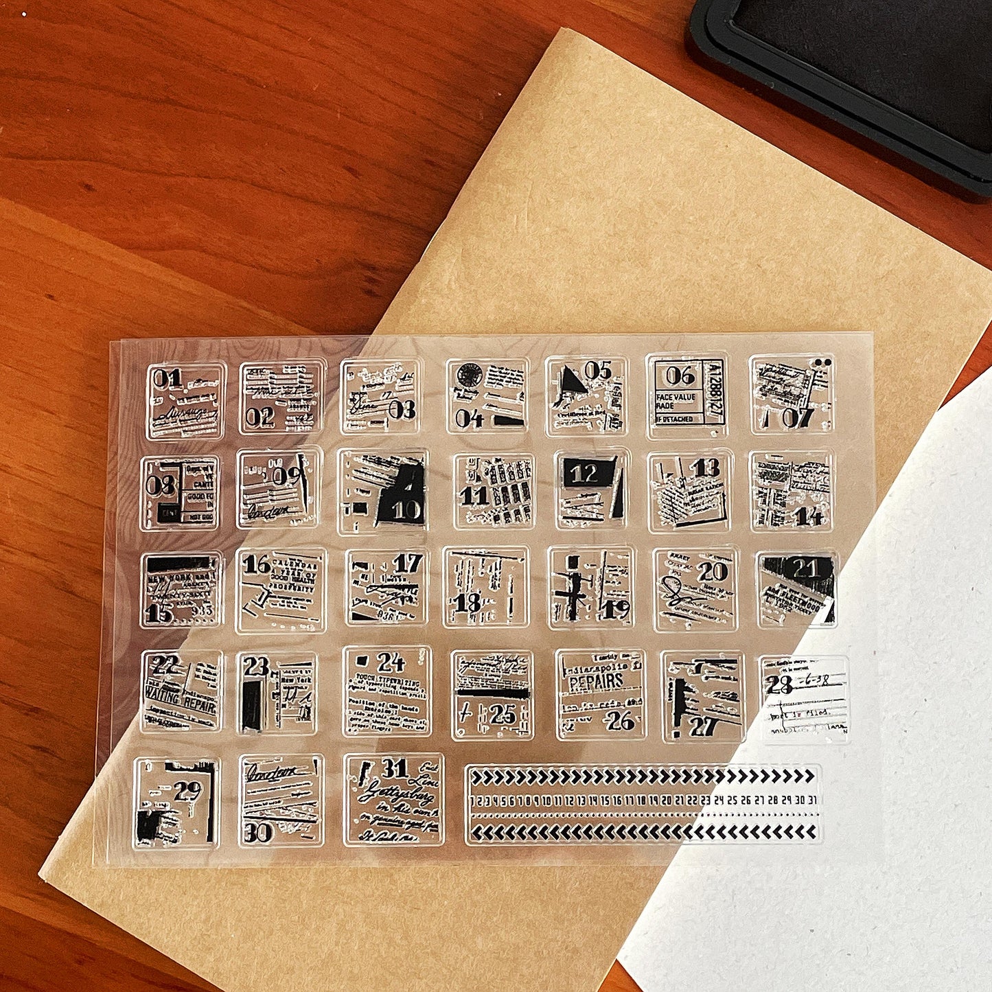 31 Days Calendar Clear Stamp | Daily Plan Transparent Rubber Stamps | Bullet Journal Planner Accessories Journaling Supplies