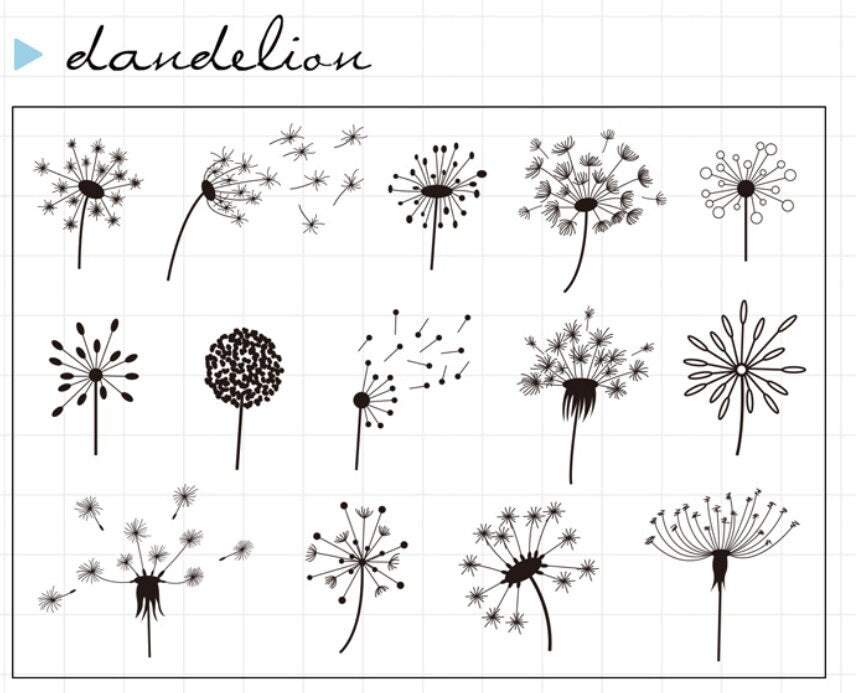 Dandelion Silicone Stamp | Planner Notebook Transparent Rubber Stamps | Bullet Journal Planner Accessories Supplies
