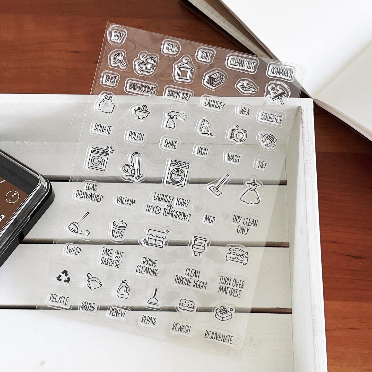 Housework Chore Clear Stamp | Mini IconTransparent Rubber Stamps | Bullet Journal Planner Accessories Journaling Supplies