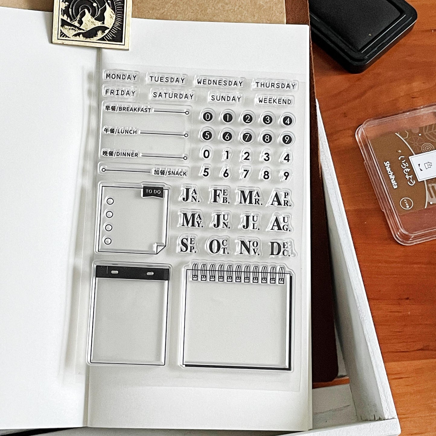 Daily Plan Clear Stamp | Monthly Plan To Do List Date Calendar Transparent Rubber Stamps | Bullet Journal Planner Stamps
