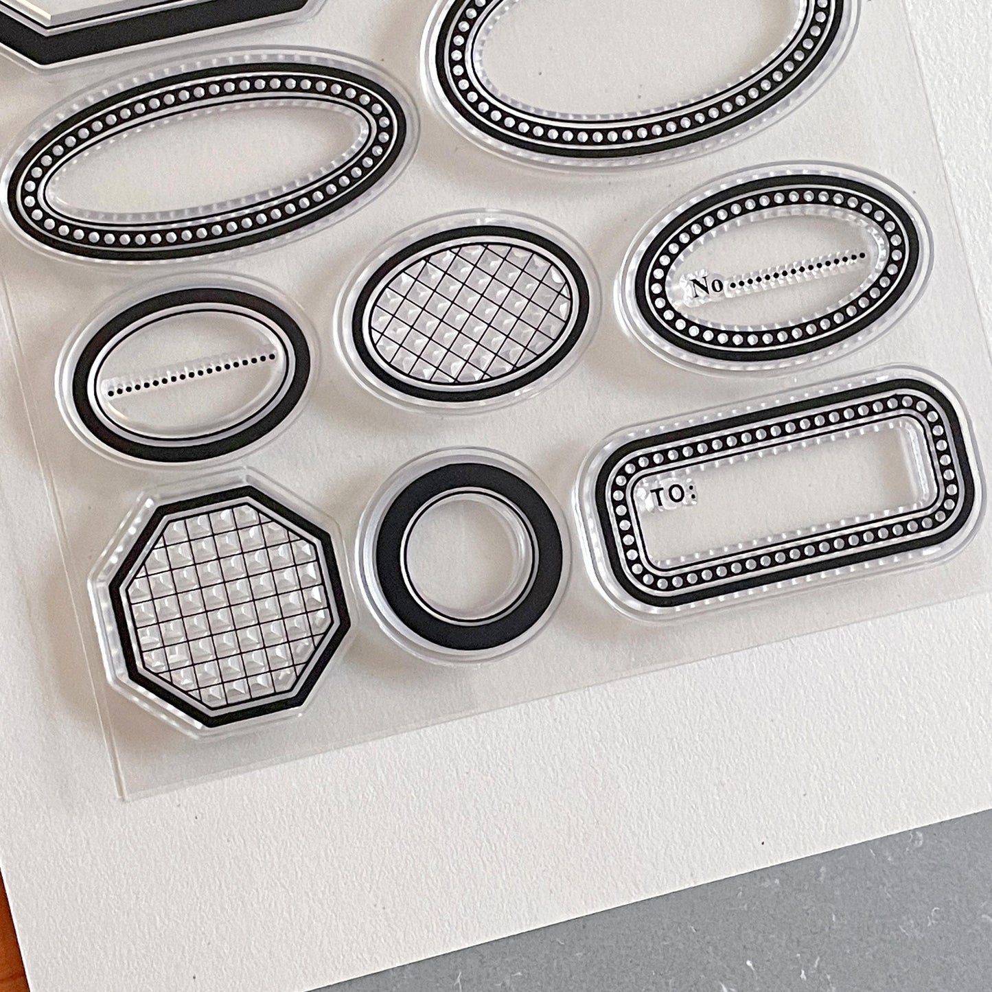 Vintage Ornamental Frame Clear Stamp | Round Oval Label Transparent Rubber Stamps | Bullet Journal Planner Accessories Journaling Supplies