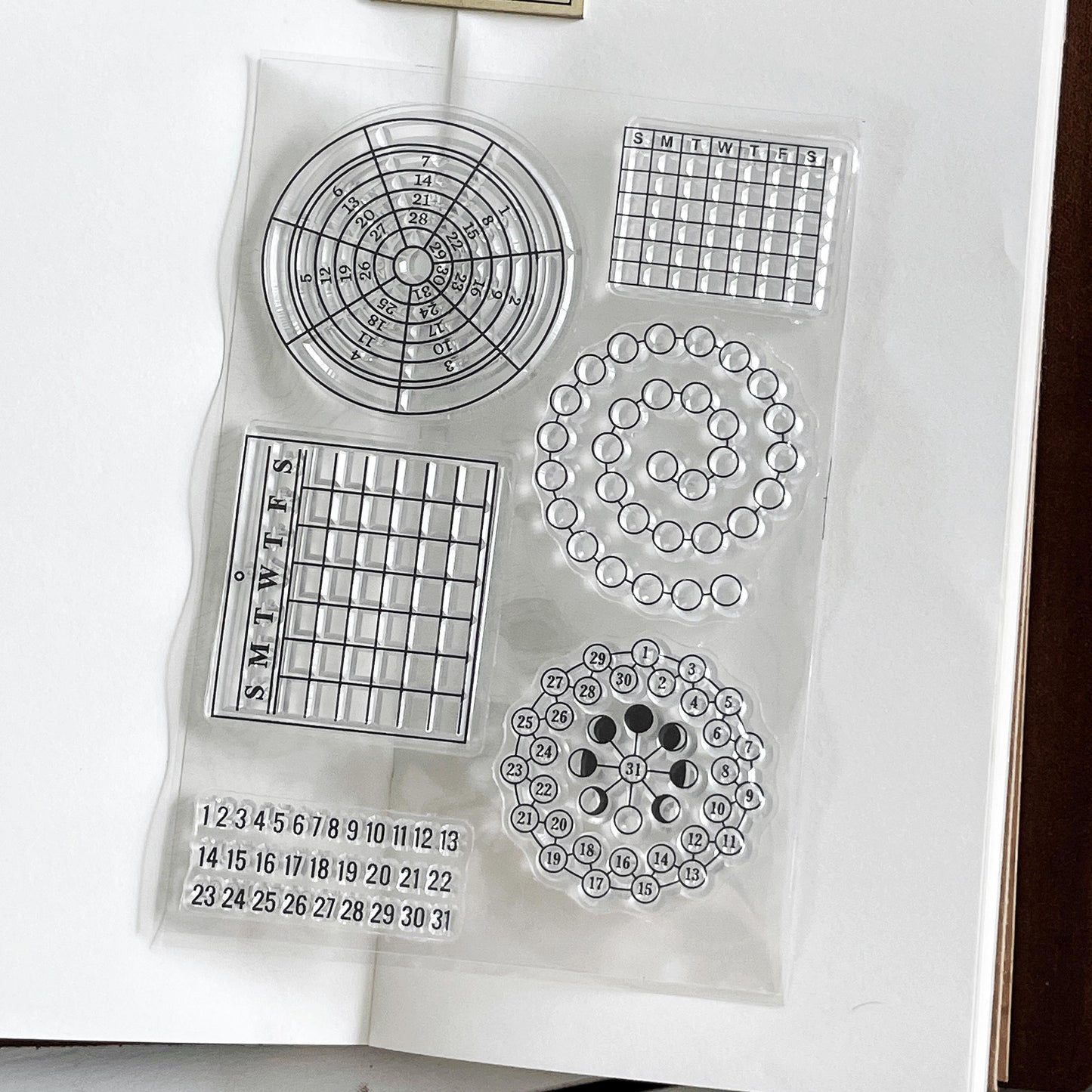 Circular Habit Tracker Clear Stamp | Calendar Weekly Plan Transparent Rubber Stamps | Bullet Journal Planner Accessories