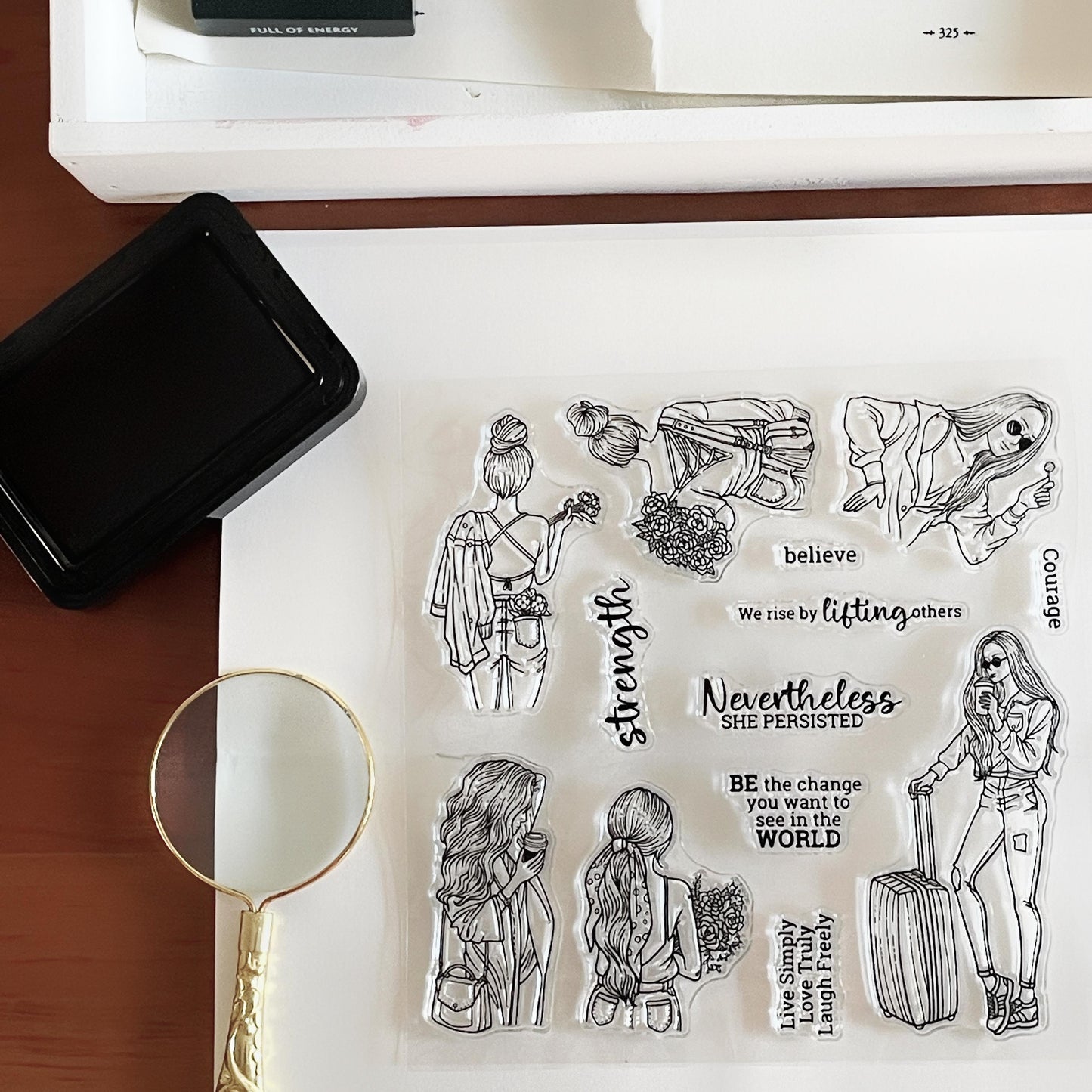 Independent Girl Clear Stamp | Travel Fashion Transparent Rubber Stamps | Bullet Journal Planner Accessories Craft Scrapbooking Supplies