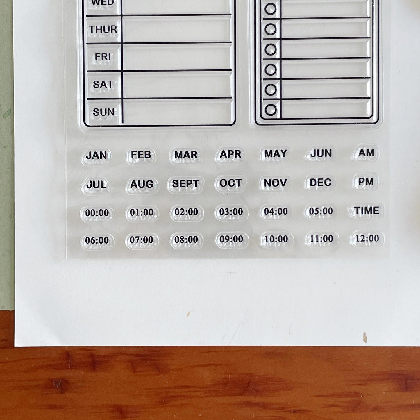 Reading List Meal Plan Weekly Plan Checklist Clear Stamp | Month Time Transparent Rubber Stamps | Bullet Journal Planner Accessories