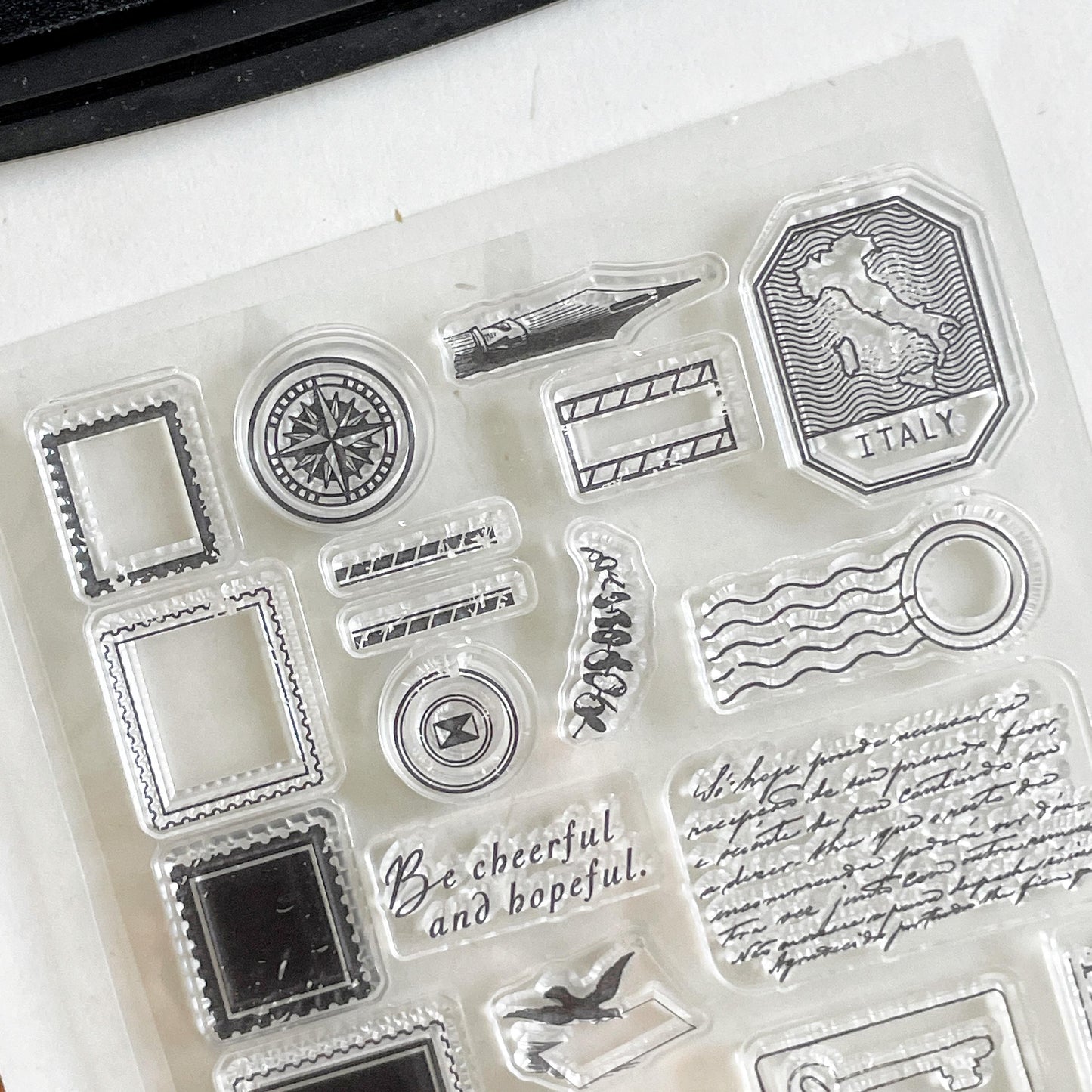 Travel Postmark Stamp Journal Clear Stamp | Planner Notebook Transparent Rubber Stamps | Bullet Journal Planner Accessories Supplies
