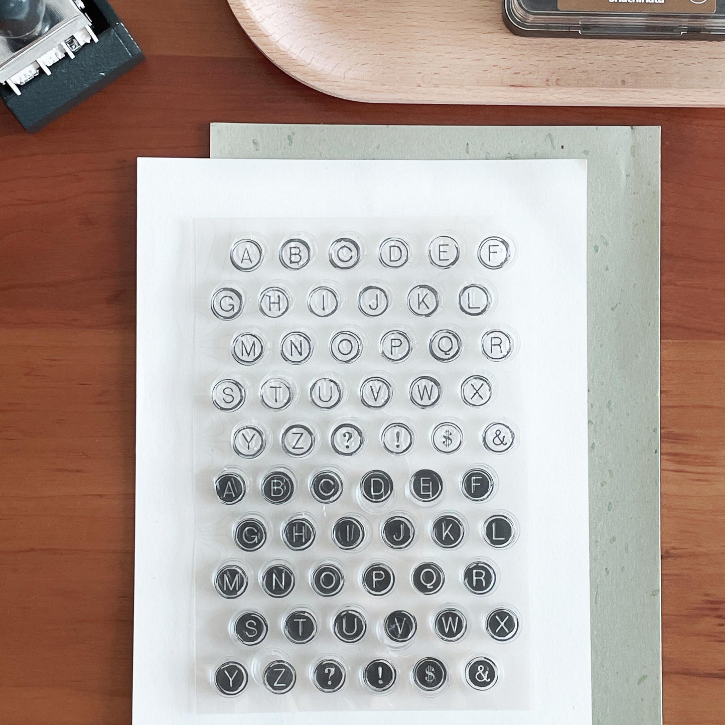 Typewriter Alphabet Journal Clear Stamp | Upper Case Block Letters Planner Transparent Rubber Stamps | Planner Accessories Supplies