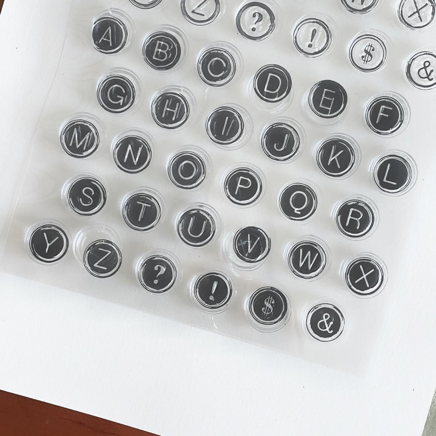 Typewriter Alphabet Journal Clear Stamp | Upper Case Block Letters Planner Transparent Rubber Stamps | Planner Accessories Supplies