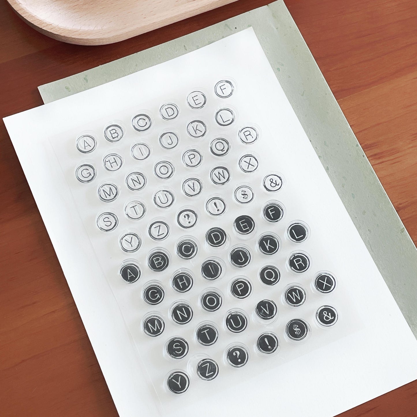 Typewriter Alphabet Journal Clear Stamp | Upper Case Block Letters Planner Transparent Rubber Stamps | Planner Accessories Supplies