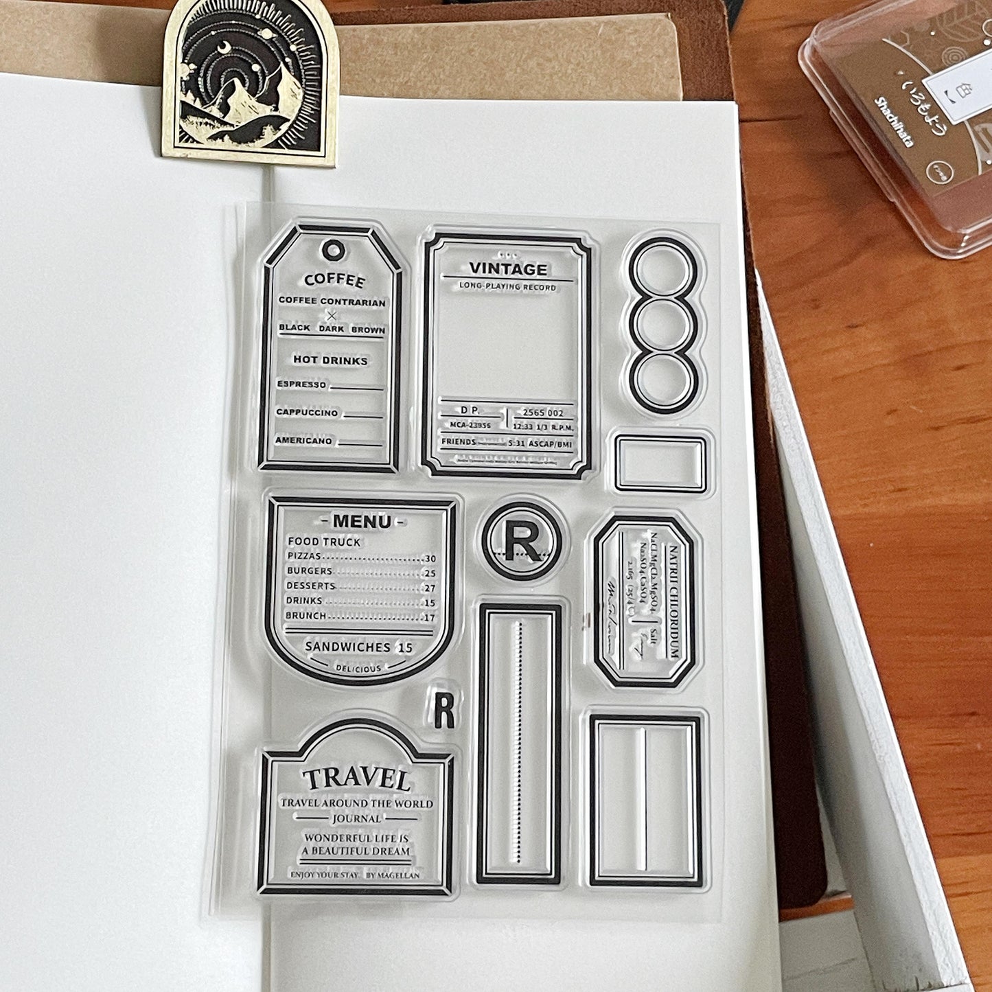 Retro Label Clear Stamp | Tag Transparent Rubber Stamps | Bullet Journal Planner Accessories