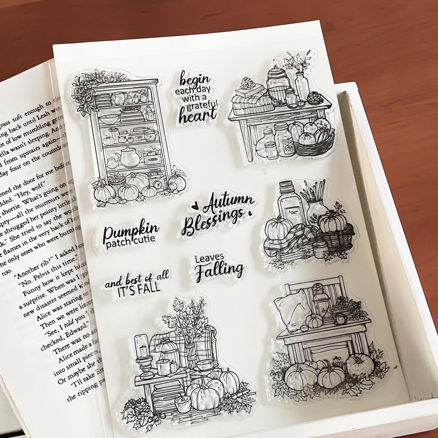 Thanksgiving Journal Clear Stamp | Pumpkin Autumn Planner Craft Transparent Rubber Stamps| Bullet Journal Planner Accessories Supplies