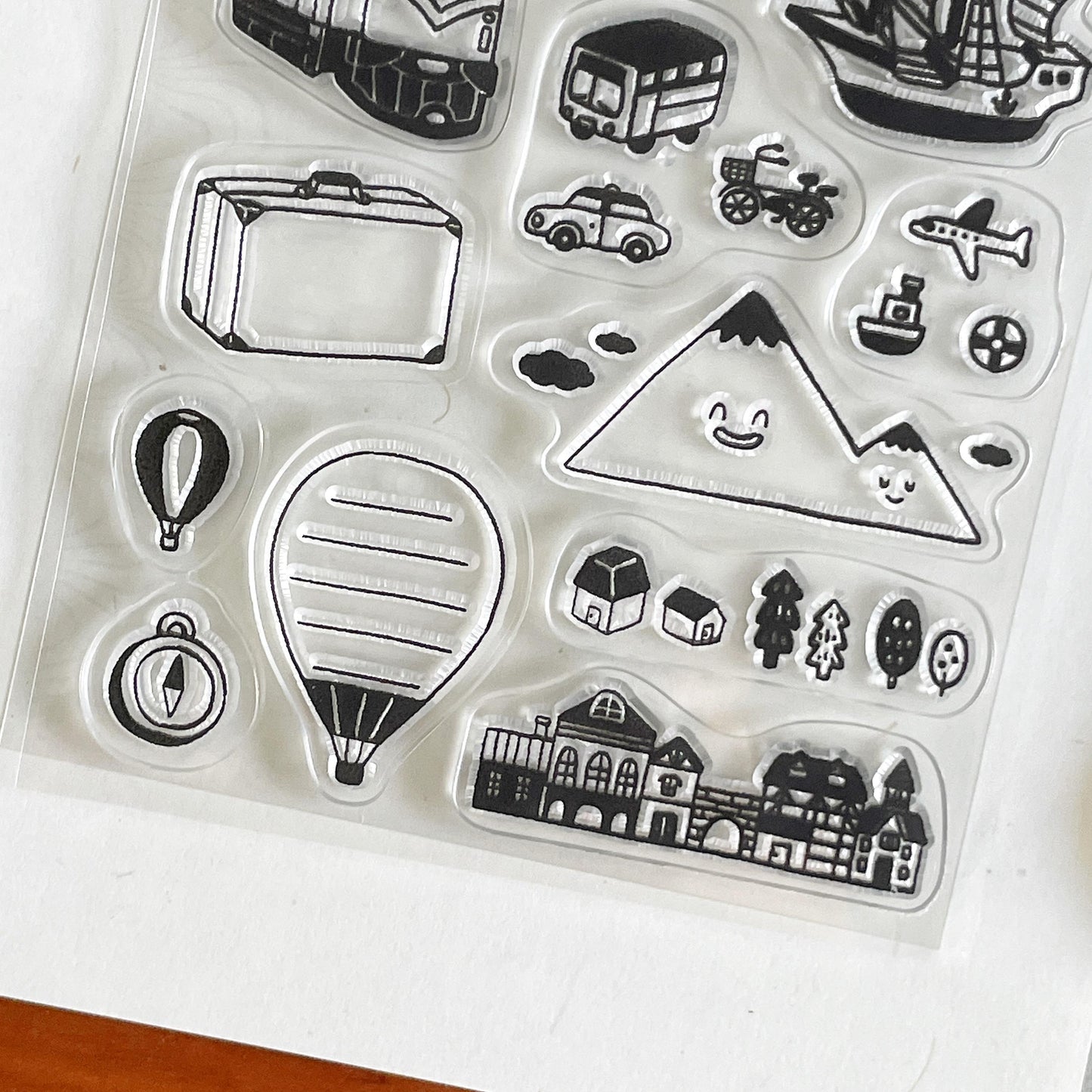 Travel Clear Stamp | Transportation Transparent Rubber Stamps | Bullet Journal Planner Traveler's Notebook Accessories Card Making