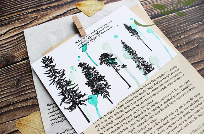 Tree Silicone Stamp | Transparent Clear Stamp Set | Scrapbooking Stamp | Planner Stamp |