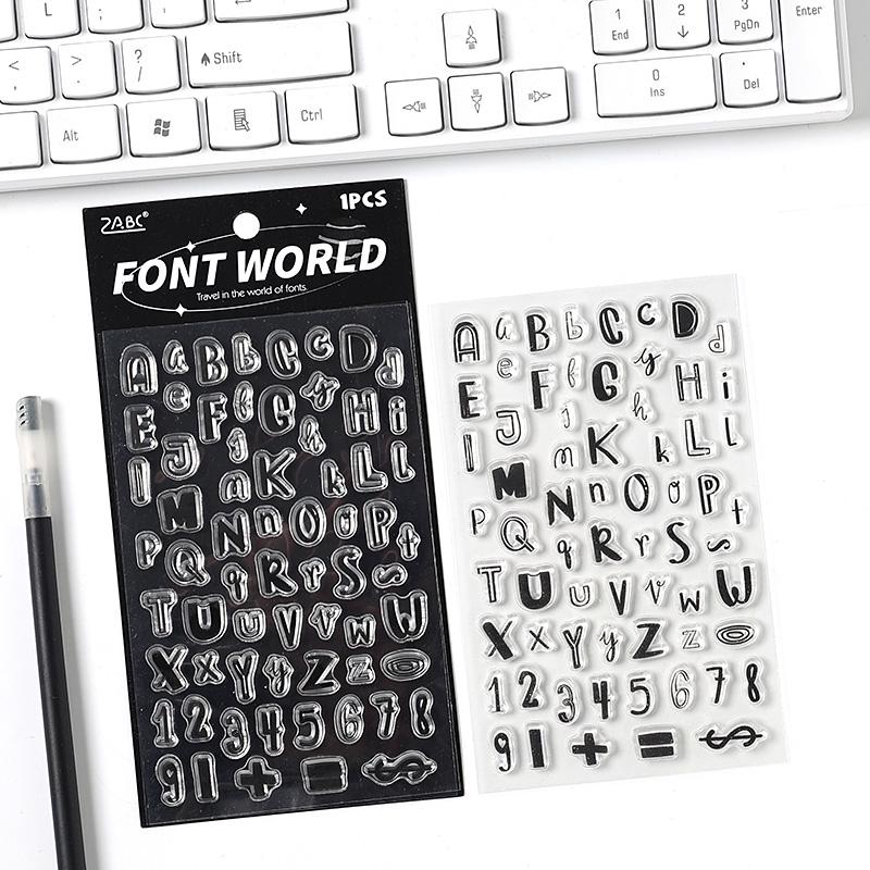 Upper and Lower Case English Letters Journal Clear Stamp | Transparent Rubber Stamps | Bullet Journal Planner Accessories Supplies