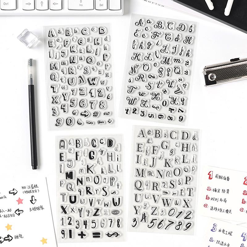 Upper and Lower Case English Letters Journal Clear Stamp | Transparent Rubber Stamps | Bullet Journal Planner Accessories Supplies