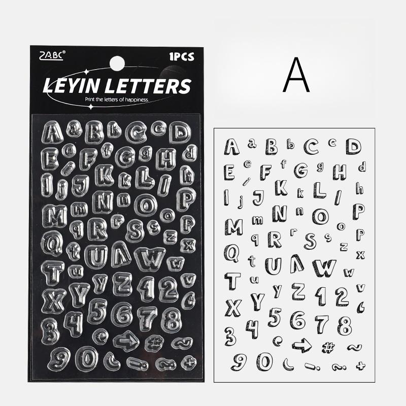 Upper and Lower Case English Letters Journal Clear Stamp | Transparent Rubber Stamps | Bullet Journal Planner Accessories Supplies