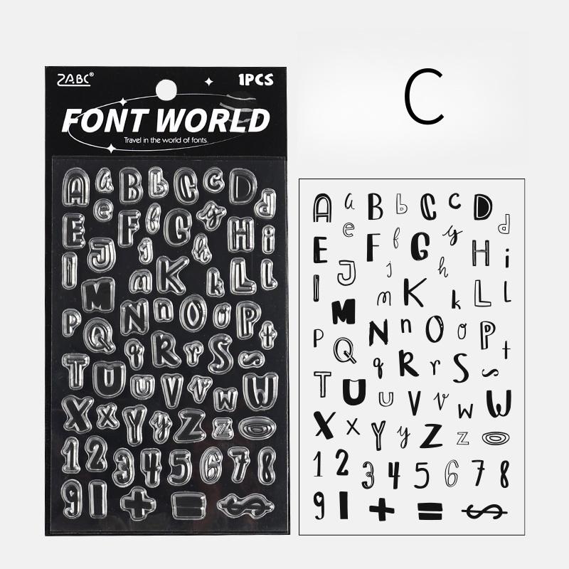 Upper and Lower Case English Letters Journal Clear Stamp | Transparent Rubber Stamps | Bullet Journal Planner Accessories Supplies
