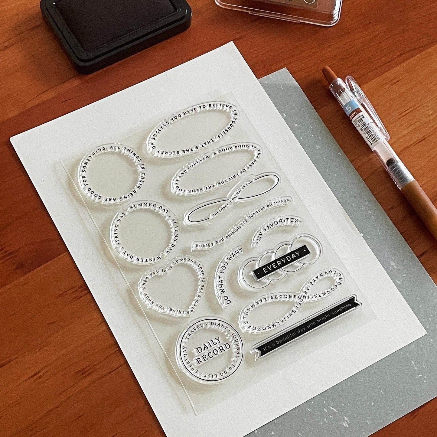 Vintage Ornamental Frame Clear Stamp | Round Oval Label Transparent Rubber Stamps | Bullet Journal Planner Accessories Journaling Supplies