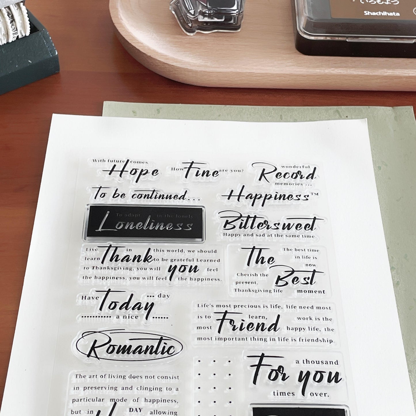 English Word Phrase Wordart Journal Clear Stamp | Planner Notebook Transparent Rubber Stamps | Bullet Journal Planner Accessories Supplies