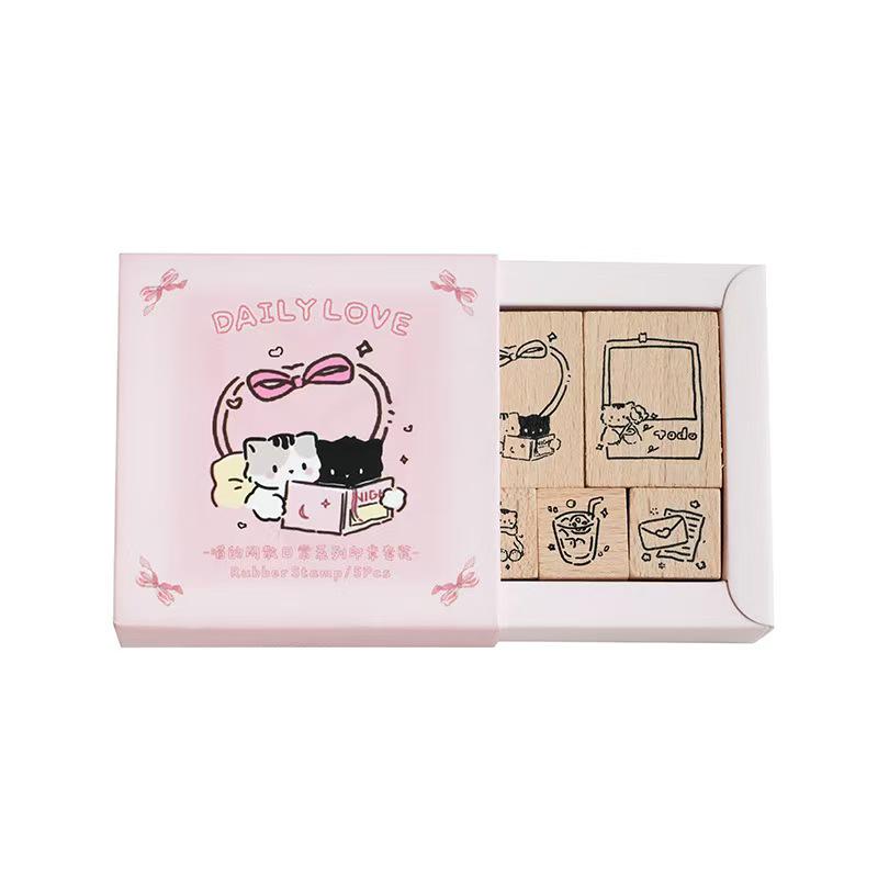 Lovely Cat To Do List Rubber Stamp | Kitten Coffee Wooden Stamp Set | Scrapbooking Bullet Journal Junk Journal Planner Stamp