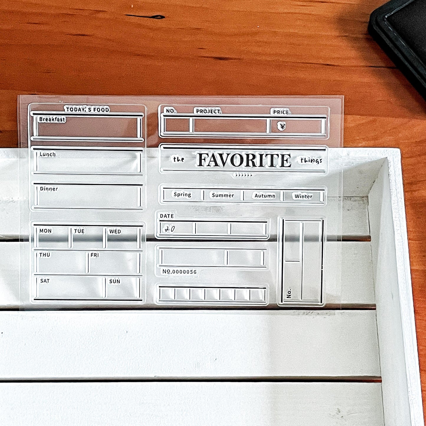 Daily Record Clear Stamp | Food Date Weekly Plan Transparent Rubber Stamps | Planner Accessories Journaling Supplies