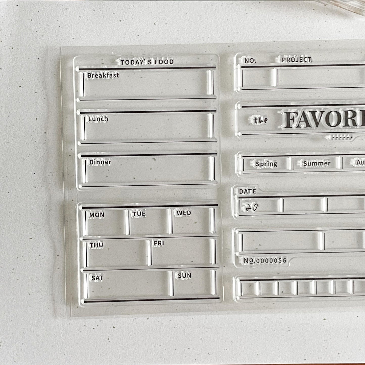 Daily Record Clear Stamp | Food Date Weekly Plan Transparent Rubber Stamps | Planner Accessories Journaling Supplies
