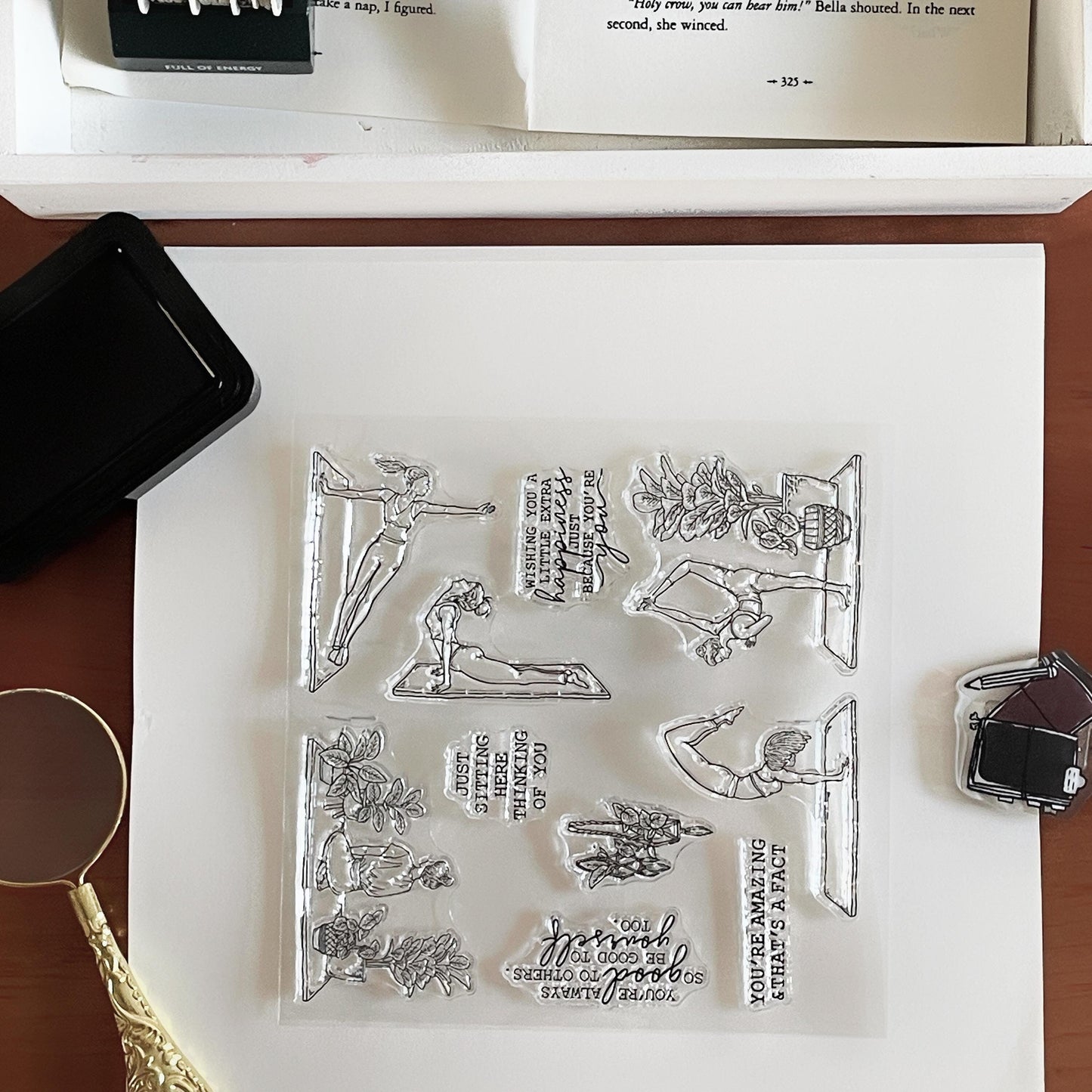 Yoga Girl Clear Stamp | Sport Exercise Girl Transparent Rubber Stamps | Bullet Journal Planner Accessories Craft Scrapbooking Supplies