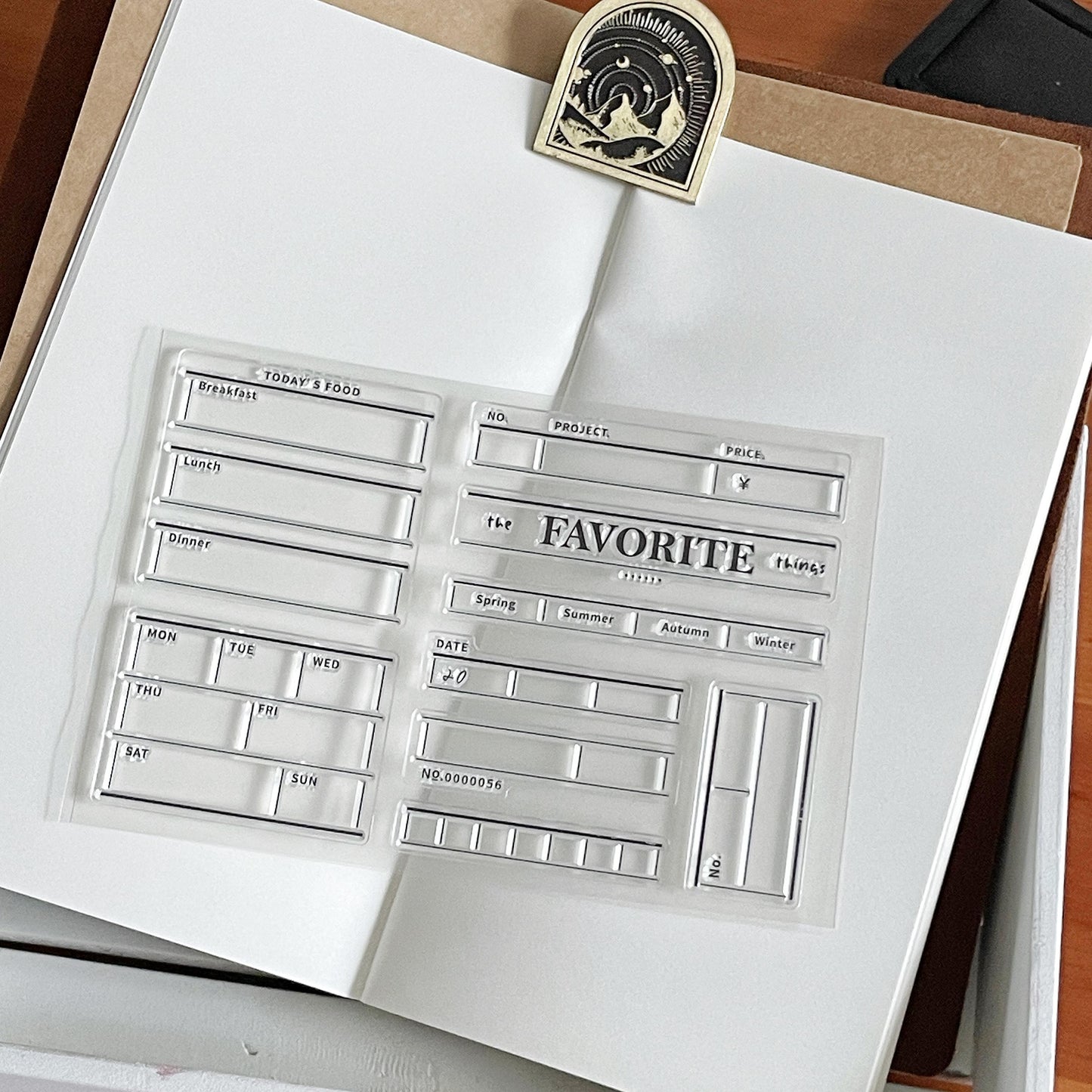 Daily Record Clear Stamp | Food Date Weekly Plan Transparent Rubber Stamps | Planner Accessories Journaling Supplies