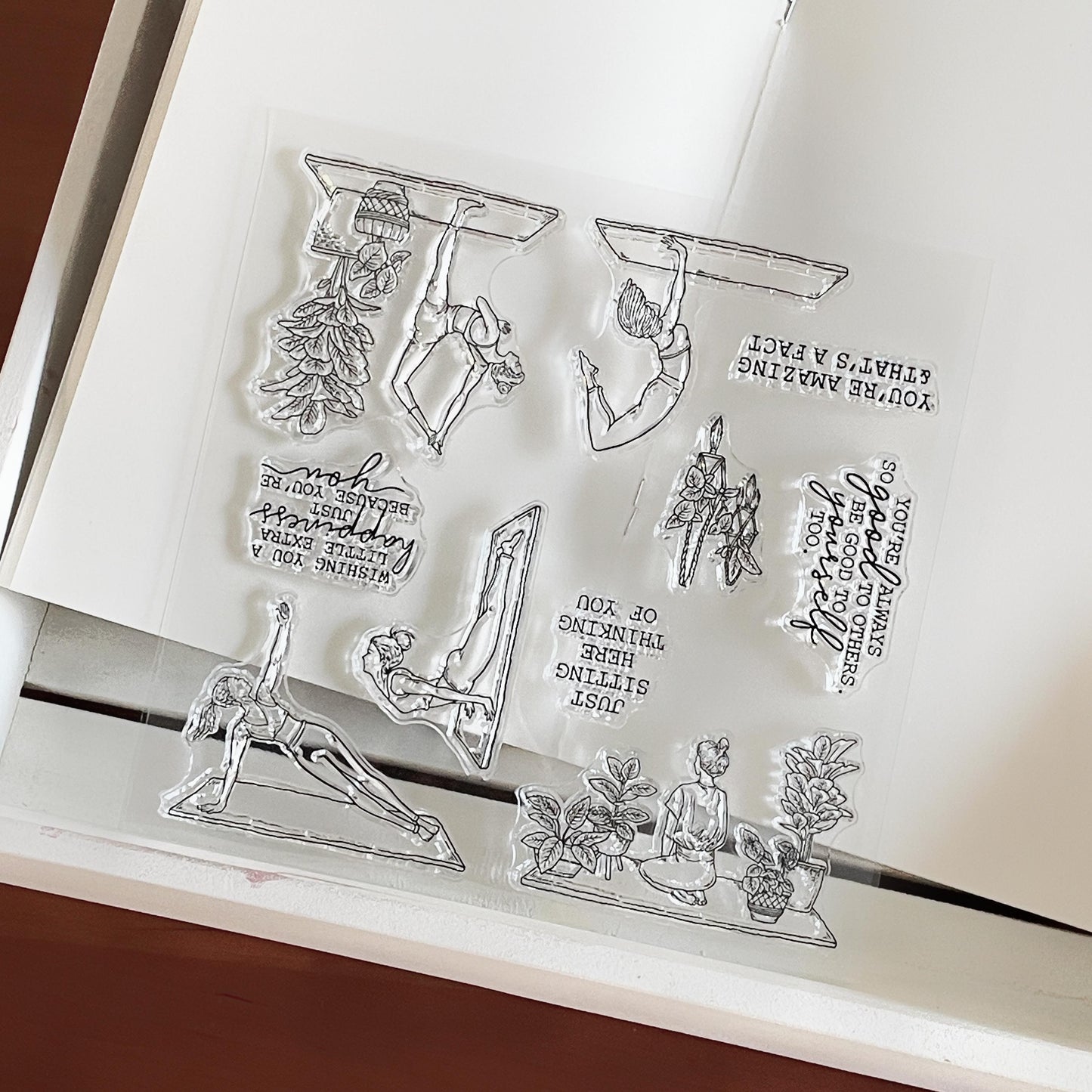Yoga Girl Clear Stamp | Sport Exercise Girl Transparent Rubber Stamps | Bullet Journal Planner Accessories Craft Scrapbooking Supplies