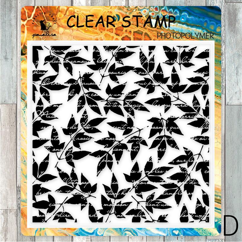 Plaid Leaf Flower Pattern Background Clear Stamp | Planner Notebook Transparent Rubber Stamps| Bullet Journal Planner Accessories Supplies