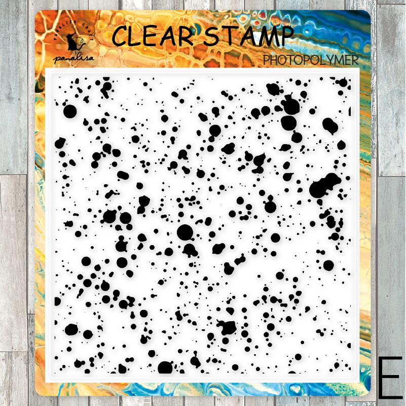 Plaid Leaf Flower Pattern Background Clear Stamp | Planner Notebook Transparent Rubber Stamps| Bullet Journal Planner Accessories Supplies