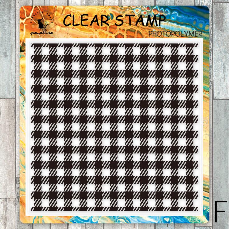 Plaid Leaf Flower Pattern Background Clear Stamp | Planner Notebook Transparent Rubber Stamps| Bullet Journal Planner Accessories Supplies