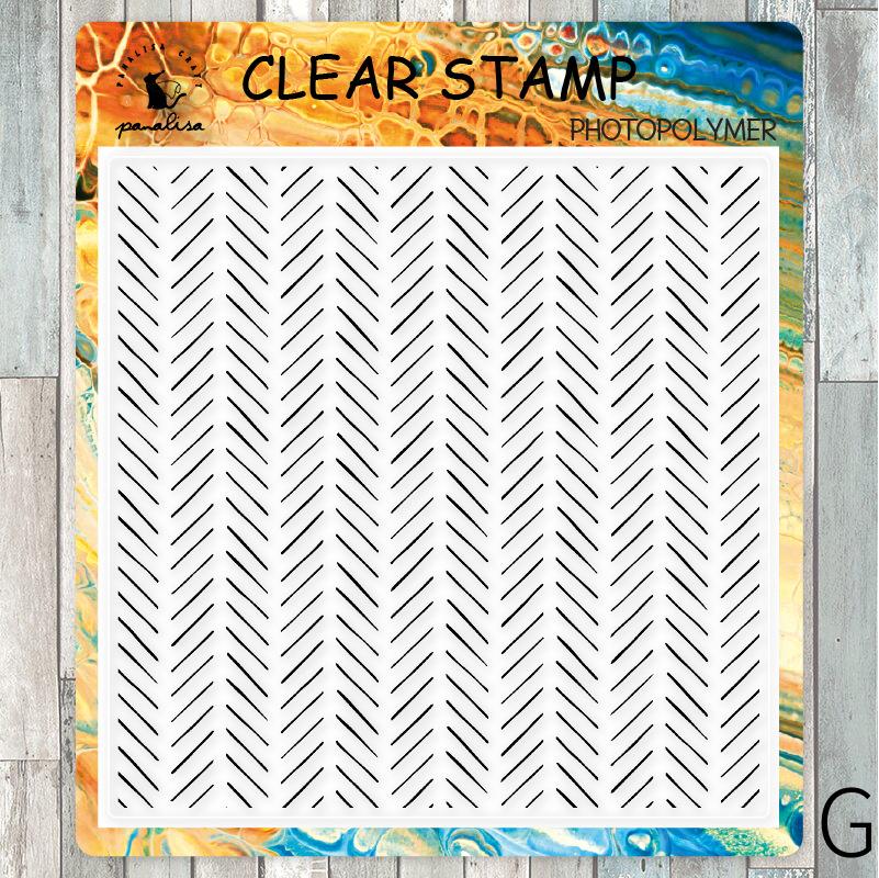 Plaid Leaf Flower Pattern Background Clear Stamp | Planner Notebook Transparent Rubber Stamps| Bullet Journal Planner Accessories Supplies