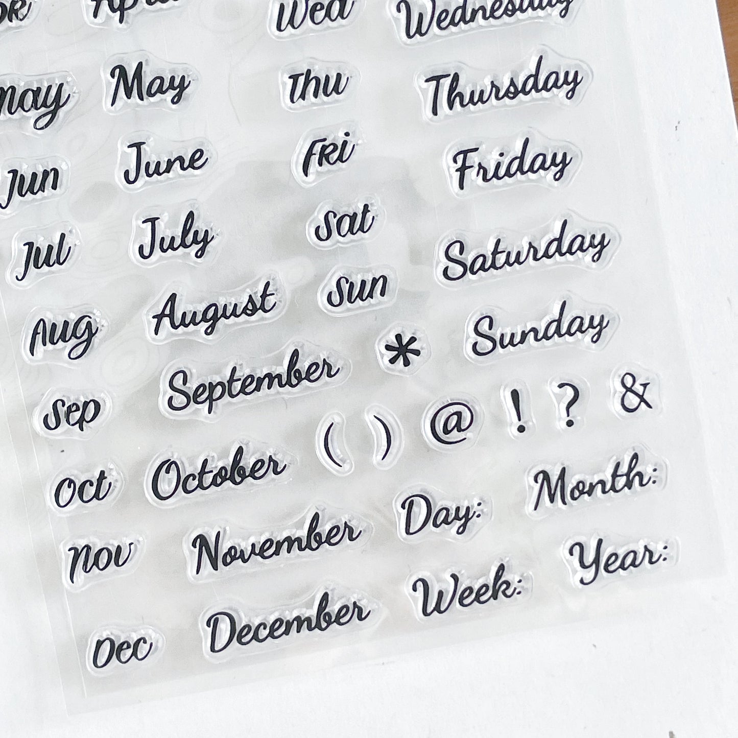 Month Week Date Calendar Clear Stamp | Daily Plan Transparent Rubber Stamps | Bullet Journal Planner Accessories Journaling Supplies