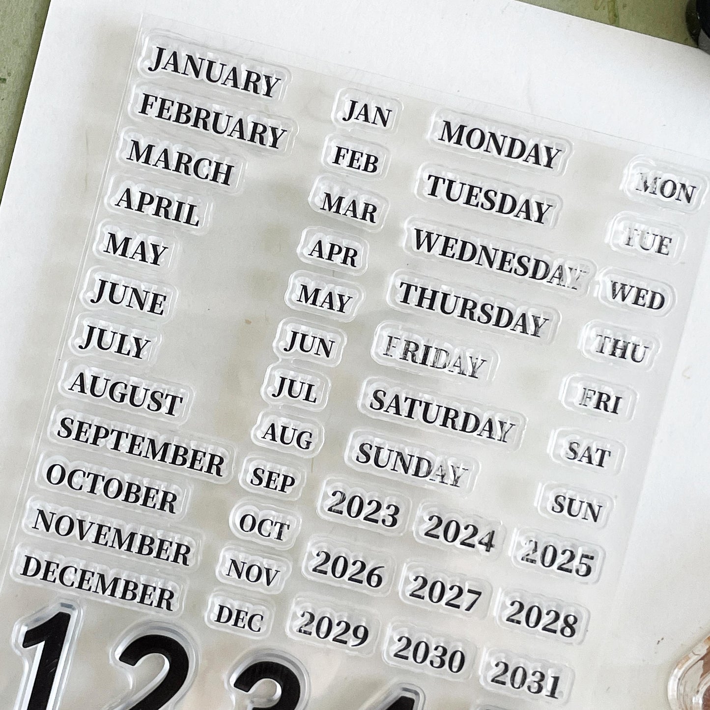 2025 Date Month Week Calendar Clear Stamp | Daily Plan Transparent Rubber Stamps | Bullet Journal Planner Accessories Journaling Supplies
