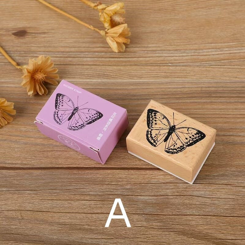 Memo Frame Rubber Stamp | Butterfly Garland Wooden Stamp | Scrapbooking Stamp | Planner Supplies | Rubber Stamp | Junk Journal