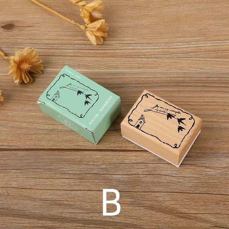 Memo Frame Rubber Stamp | Butterfly Garland Wooden Stamp | Scrapbooking Stamp | Planner Supplies | Rubber Stamp | Junk Journal