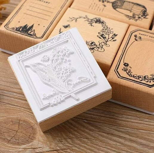 Memo Frame Rubber Stamp | Garland Wooden Stamp | Scrapbooking Stamp | Planner Supplies | Rubber Stamp | Junk Journal