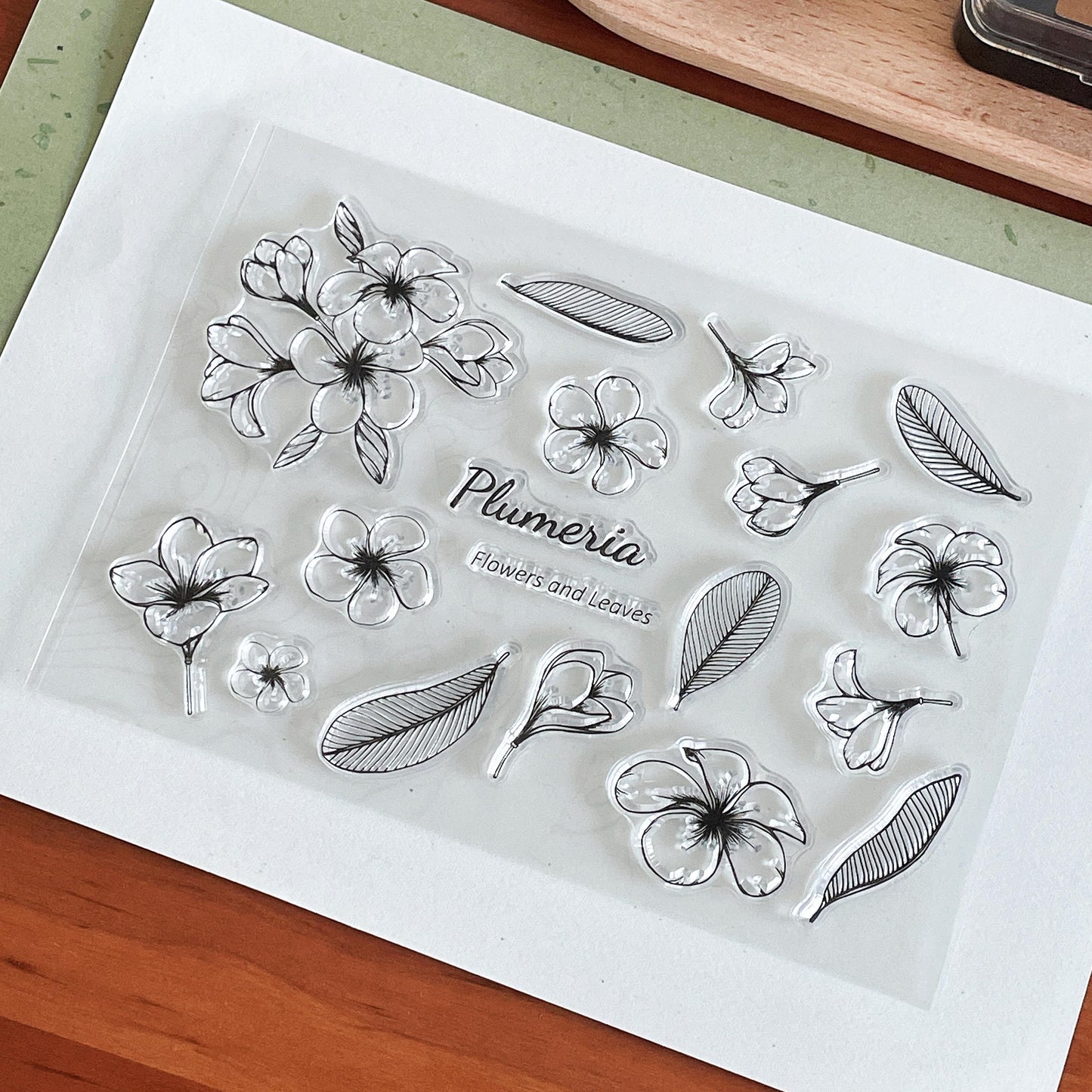 Plumeria Flower Rubber Stamp | Flora and Fauna Bloom Transparent Clear Stamp | Scrapbooking Planner Bullet Journal Stamp Supplies