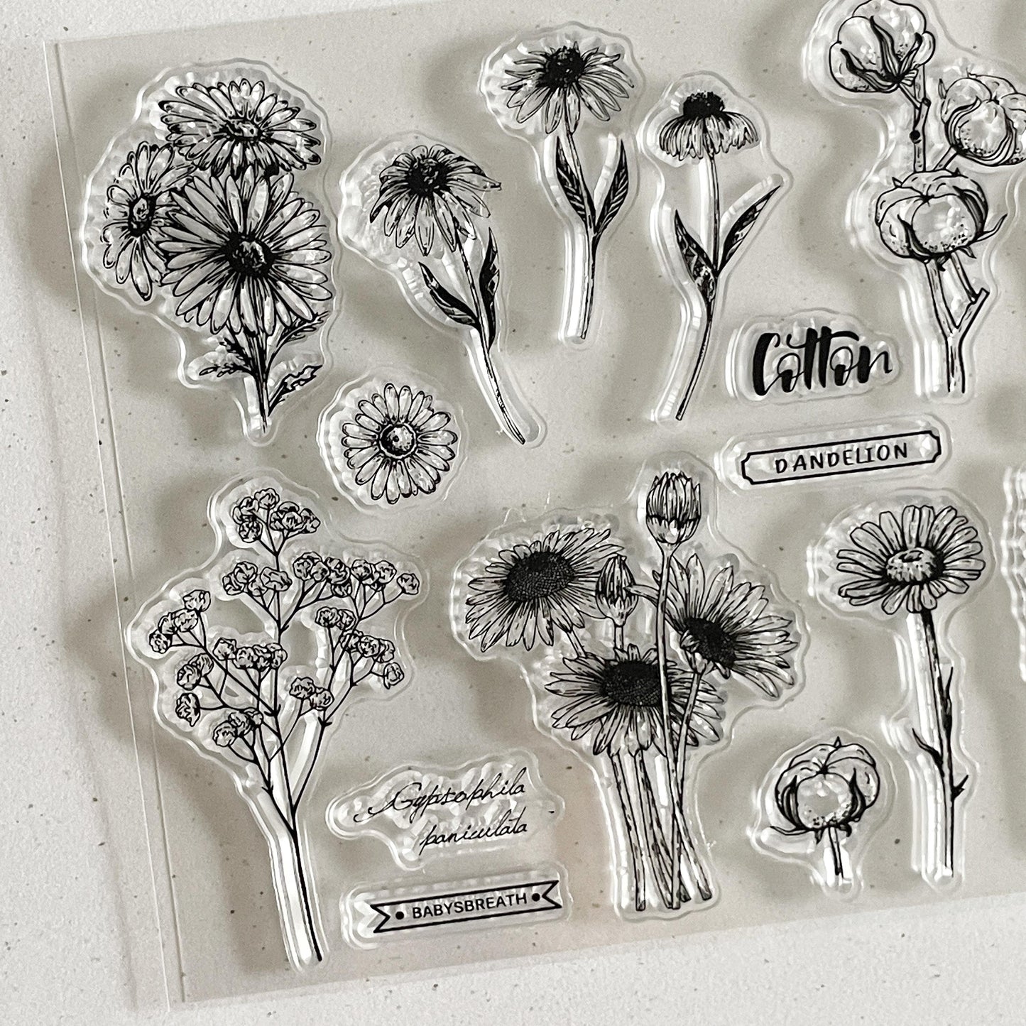 Wild Flower Clear Silicone Stamp | Flora Bloom Transparent Rubber Stamps | Bullet Journal Planner Accessories Supplies Card Making