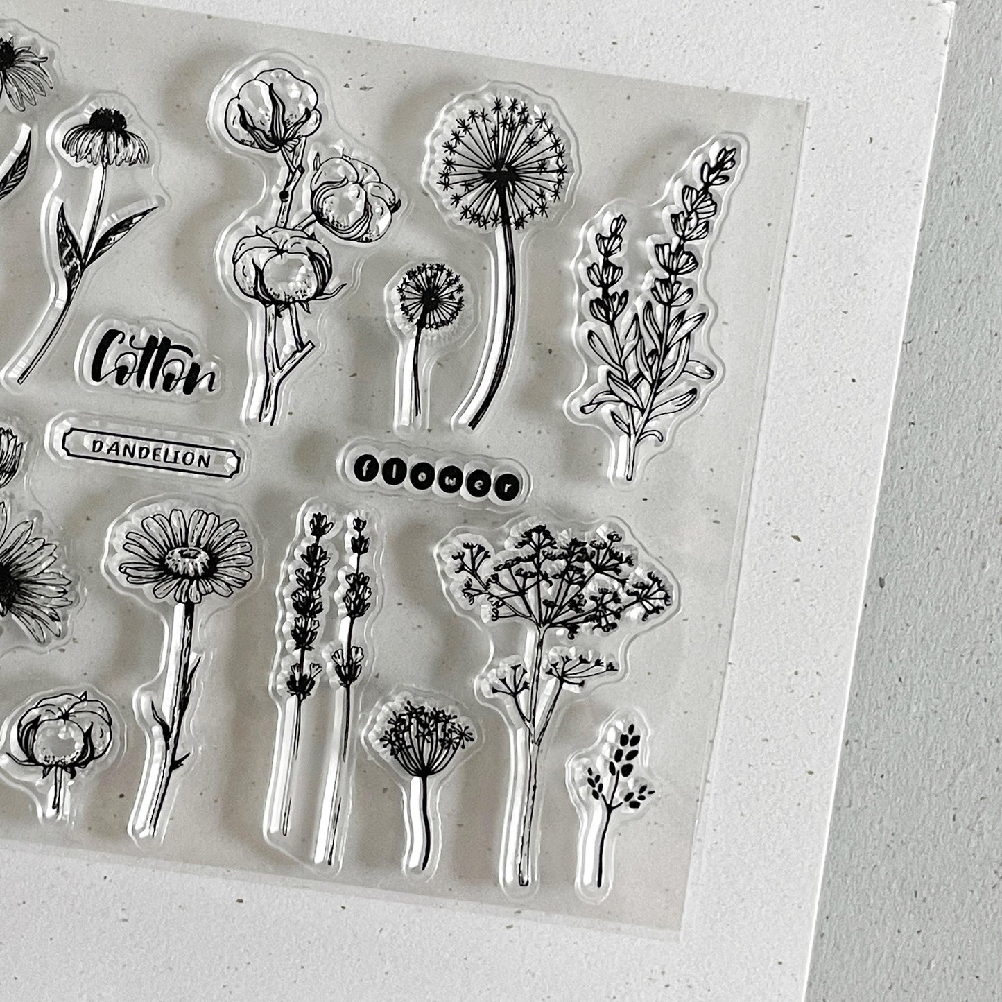 Wild Flower Clear Silicone Stamp | Flora Bloom Transparent Rubber Stamps | Bullet Journal Planner Accessories Supplies Card Making